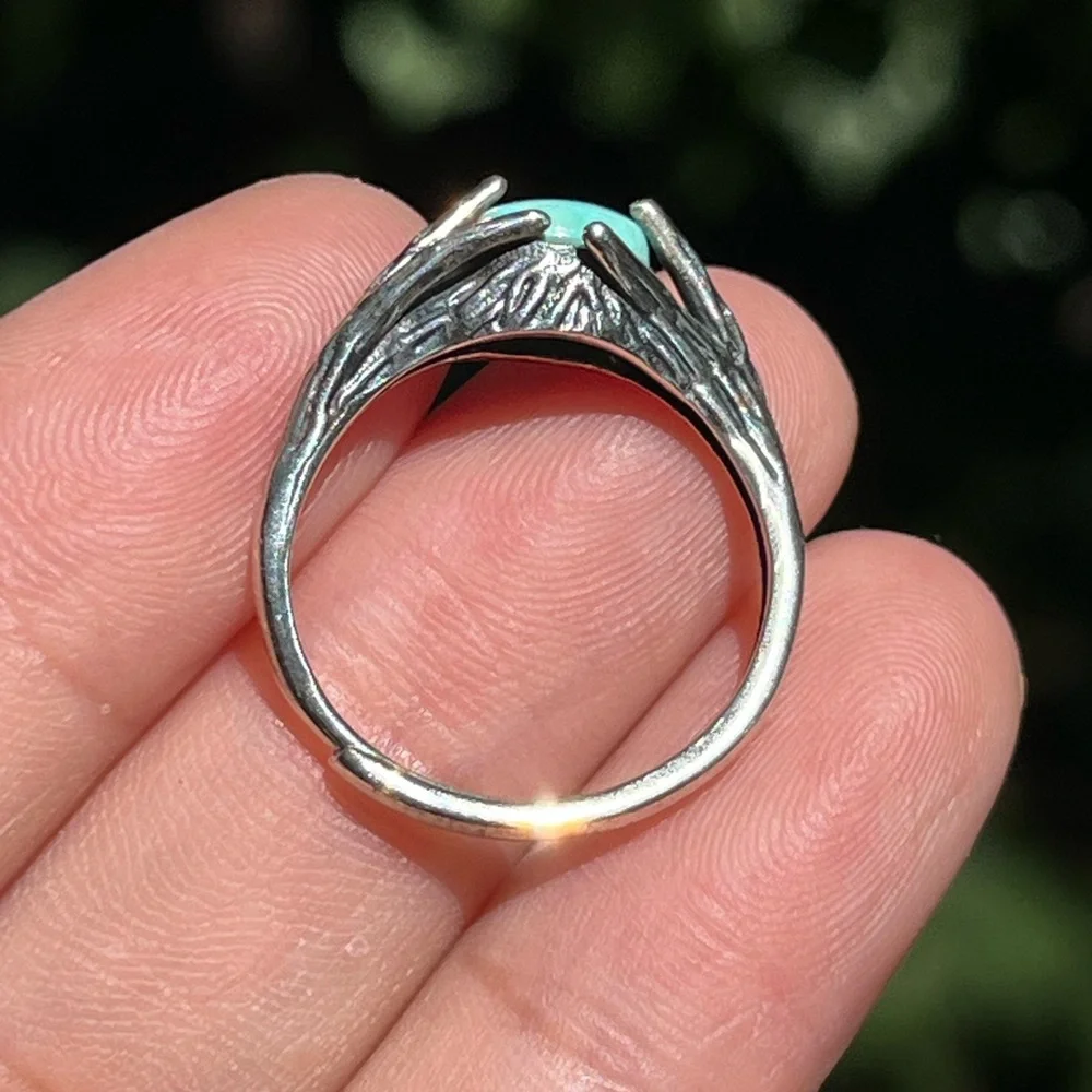 Sterling silver‎ 925 stamped adjustable turquoise ring